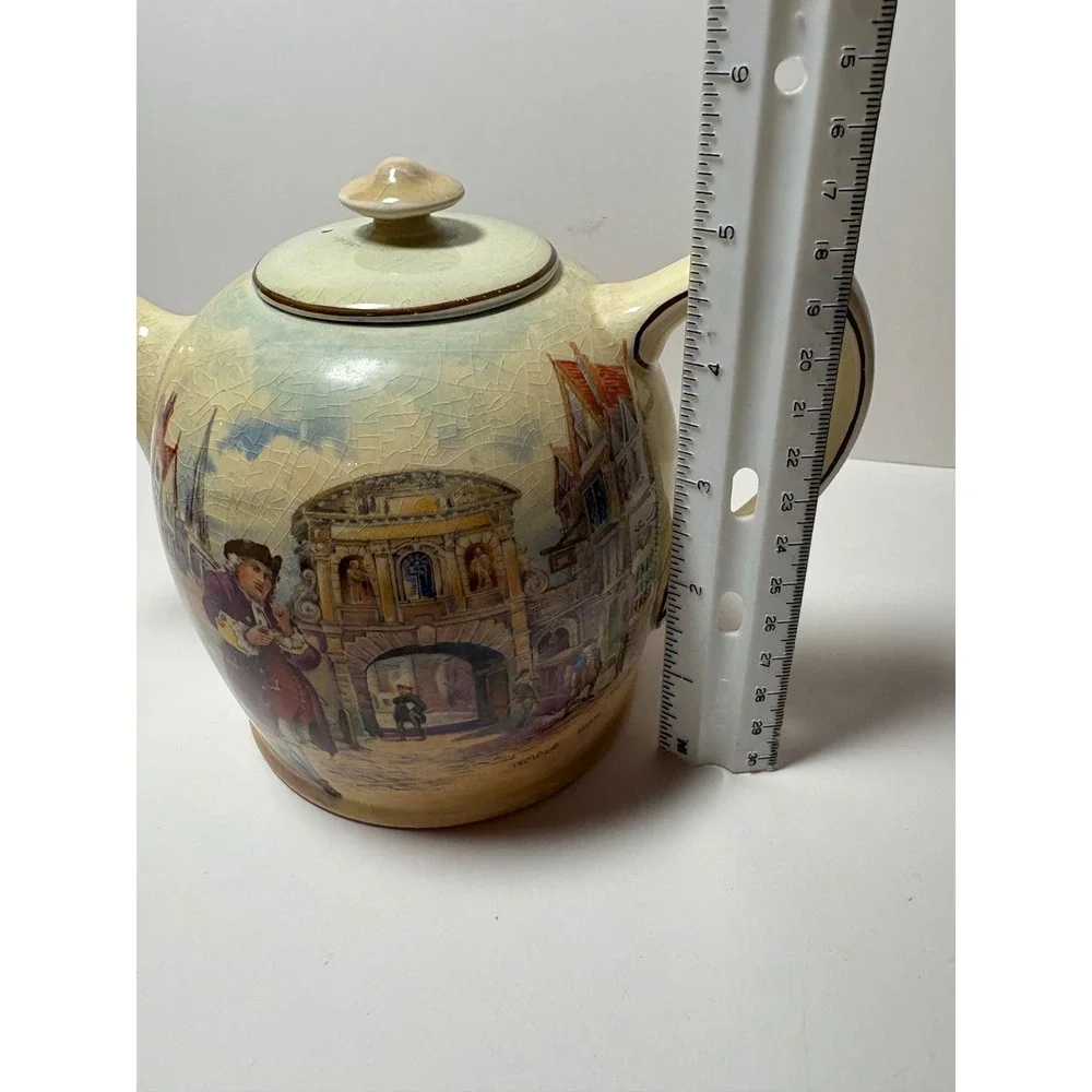 Vintage Temple Bar Historic England Teapot w Crackle Glaze Royal Doulton D5940